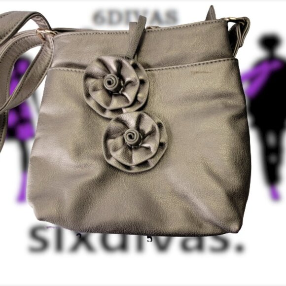 Champagne Taupe Medium Size Crossbody Travel Holiday Cruise Everyday Handbag - Picture 9 of 10